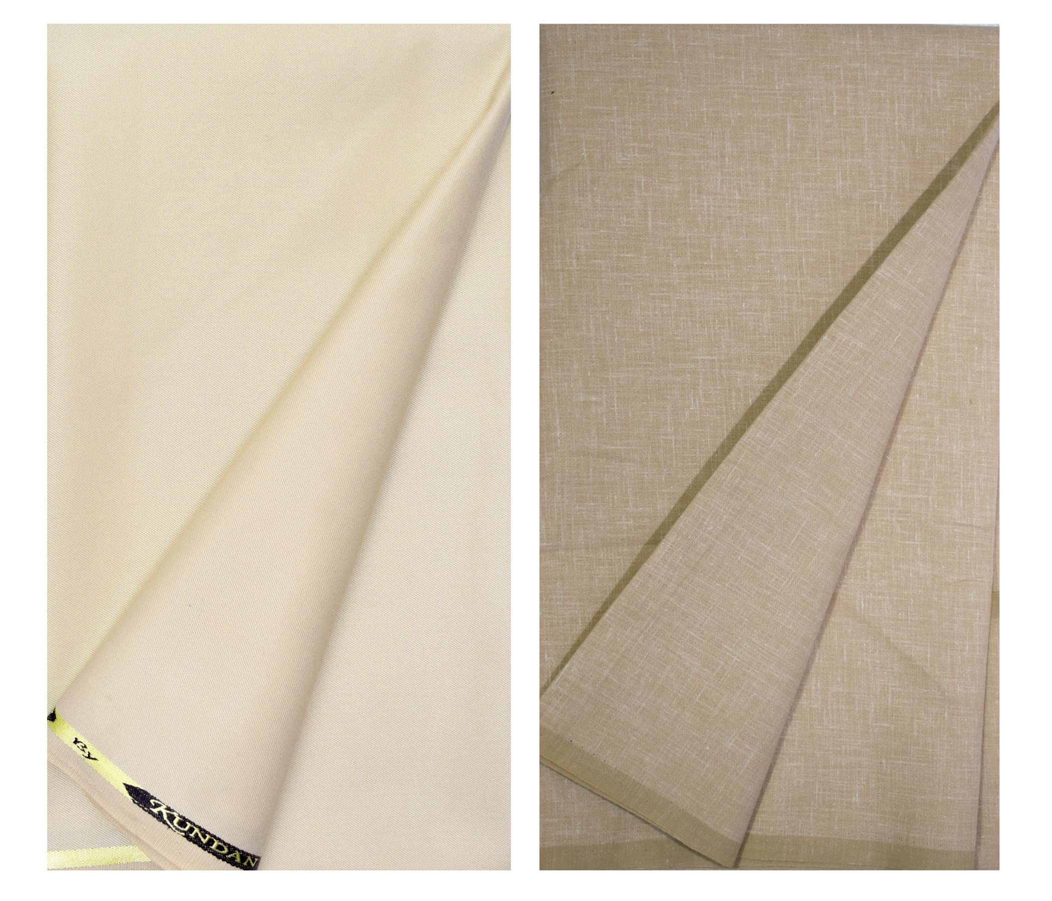 KUNDAN SULZ GWALIOR Men's Cotton Shirt & Trouser Fabric Combo Set (Beige & Beige)-picture-11
