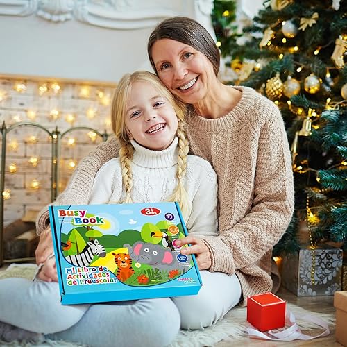 Miniatura 7 de Libros ocupados en español e inglés para niños pequeños - Libro de actividades preescolares bilingües para niños de 3, 4, 5 años, actividades