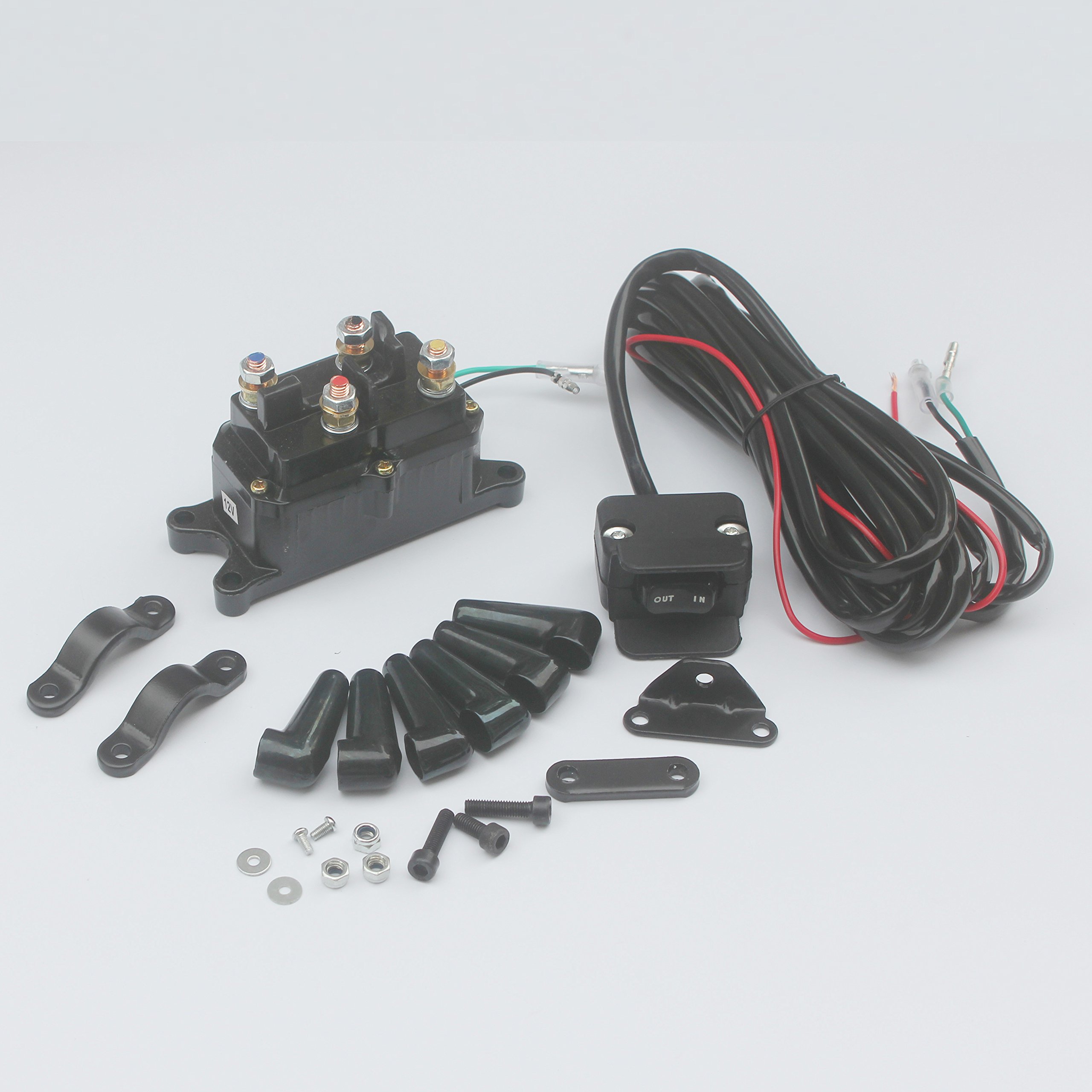 Buy kipa Winch Solenoid Relay 12V 250A & Winch Rocker Thumb Switch Assy