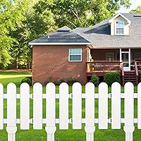 Vista 7 de ELECLAND Valla de jardín de 12 piezas con 12 piezas de inserción de valla de plástico blanco valla de jardín bordes de valla de césped parterres