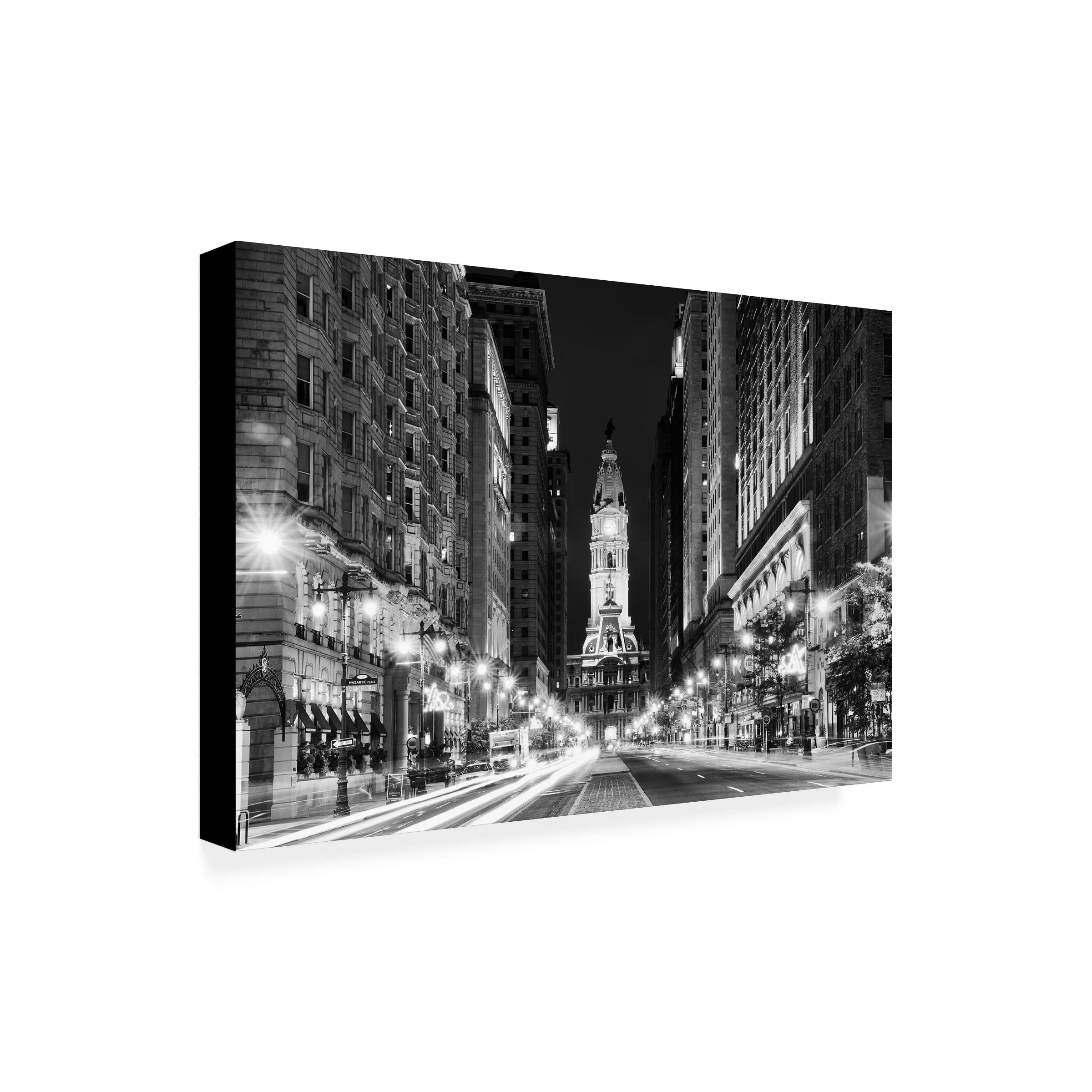 Wrapped Canvas Wall Art - Philippe Hugonnard City Hall Philadelphia Wall Art for Living Room Bedroom or Office