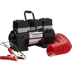 Comprar Compresor De Aire Para Coche Amazon Basics - Compresor de aire portátil Digital con pinza doble de batería, con estuche de transporte, Gris Oscuro