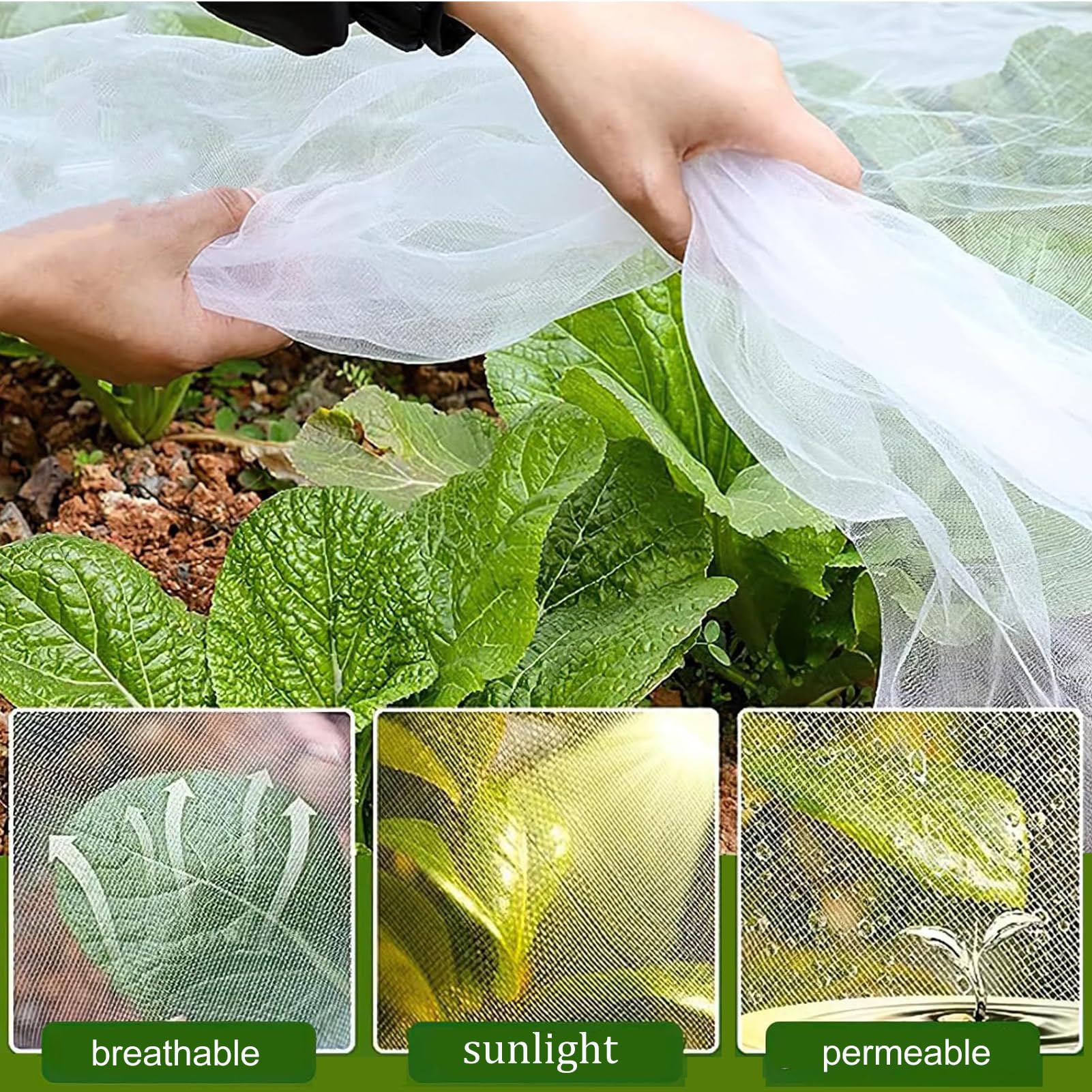 Genérico Red De Protección contra Aves 10x10 15x15m,Malla Protectora | Malla Mosquitera De Trama Fina,Red Antiinsectos Antigranizo,Para Jardines Balcones Árboles Frutales Plantas