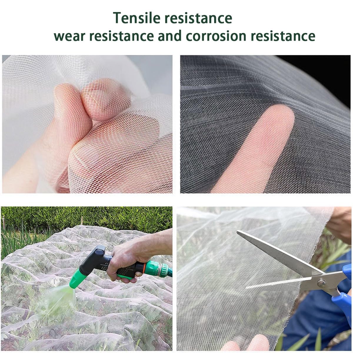 Red De Jardín Ultrafina, Malla Ultrafina para Cultivos, Red para Plantas, Red Antipájaros Blanca, Protege Frutas, Flores y Verduras De Los Pájaros(80 Mesh/0.7mm,4m x 10m)