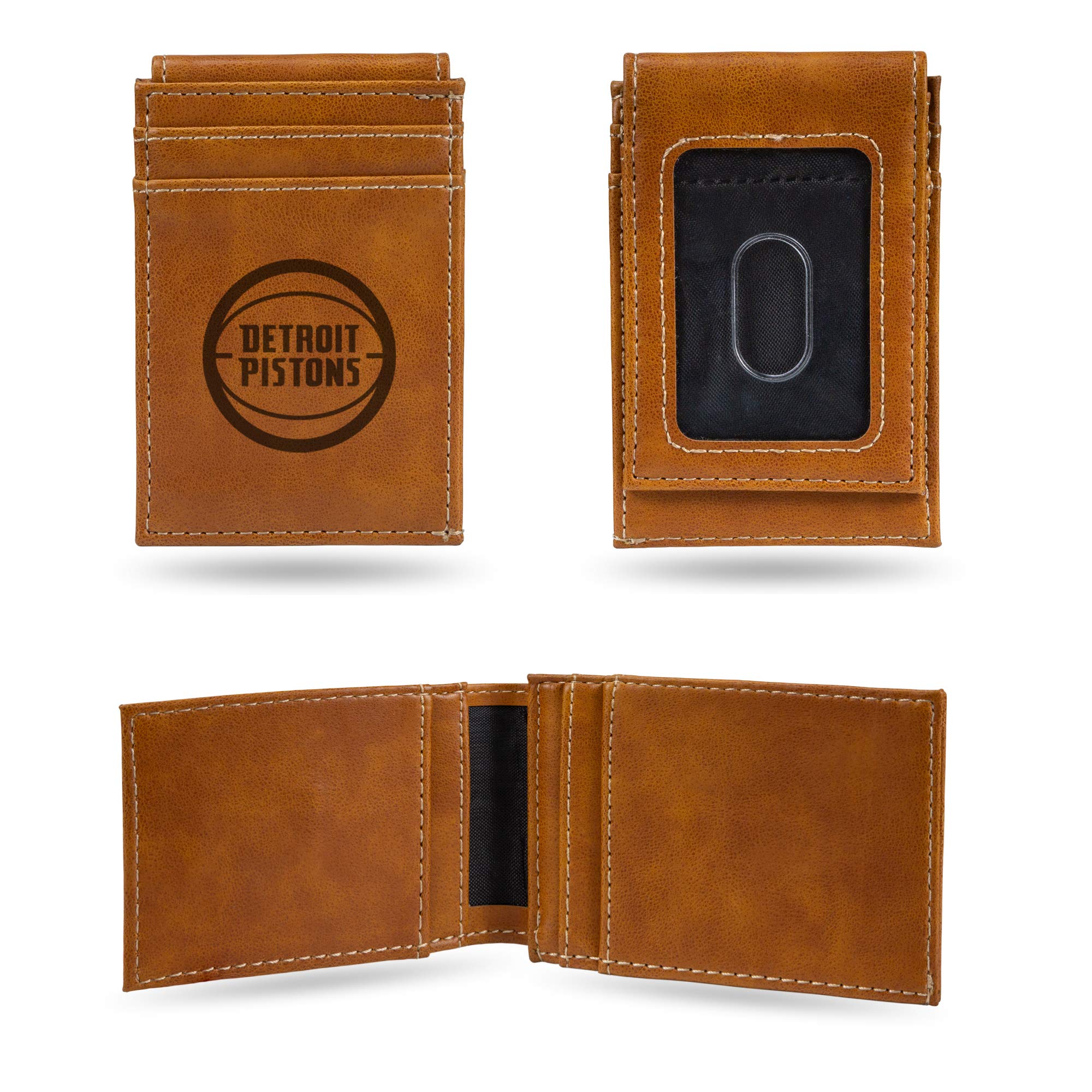 Rico Industries NBA Laser Engraved Front Pocket Wallet, Brown