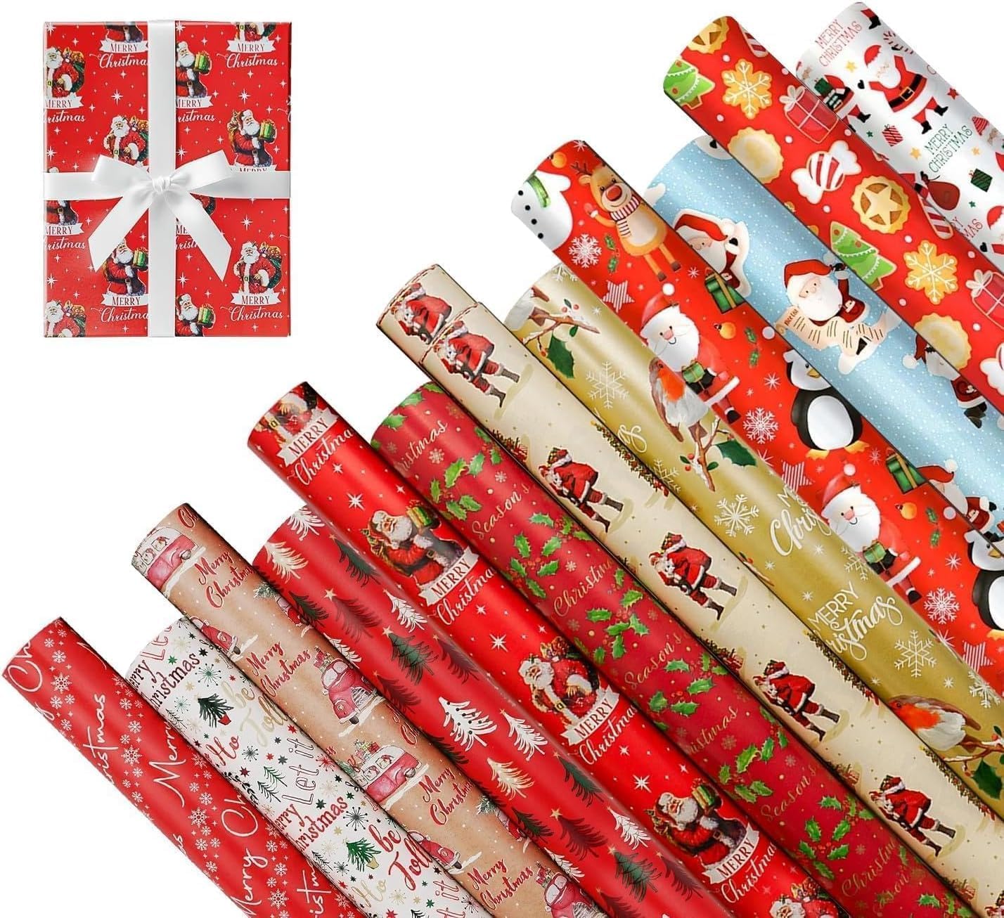 20M Christmas Wrapping Paper Roll, Seasonal