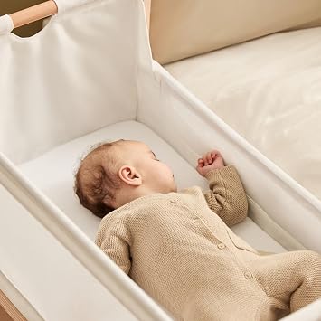 Snuz Bedside Crib Fitted Sheets - Fits All SnuzPod Cribs, 100% Jersey Cotton SnuzPod Sheets, Machine Washable, Tumble Dryer Safe, Breathable, Universal Fit 44x80cm, 2 Pack, White