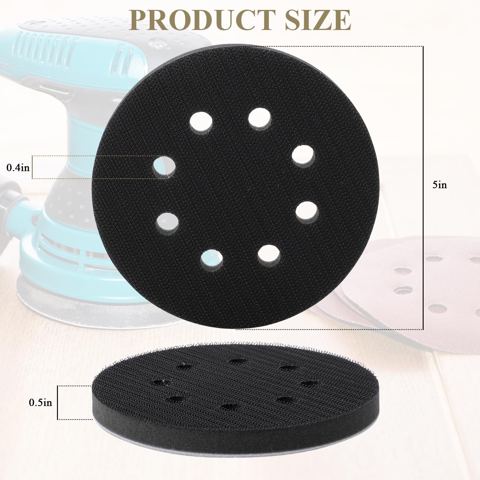 Plateau De Ponçage 125 Mm - 8 Trous Anti-Poussière - Compatible Ponceuse Bosch Et Autres (1 Pièce) - 8