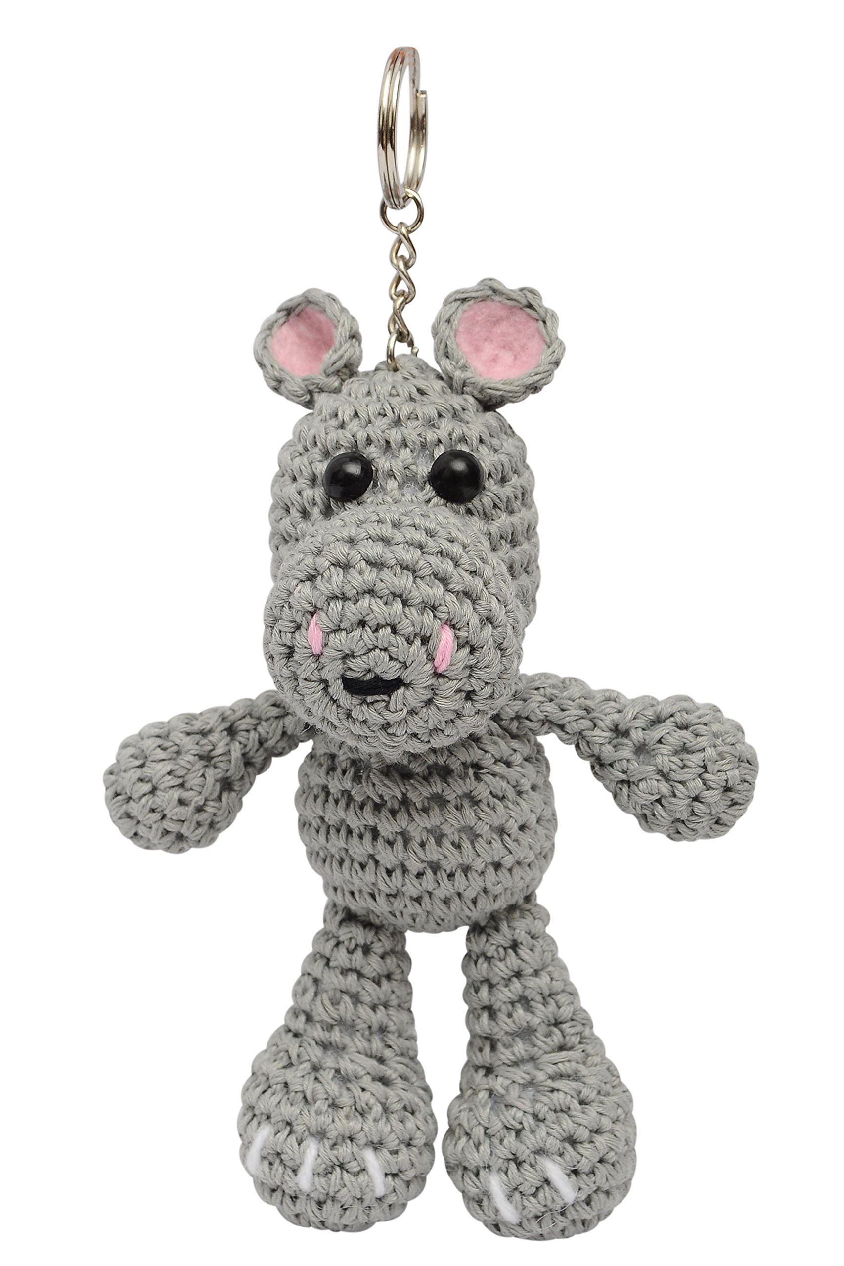 Vietsbay Handmade Amigurumi Crochet Stuffed Hippo Toys Keychains Keyrings VKC