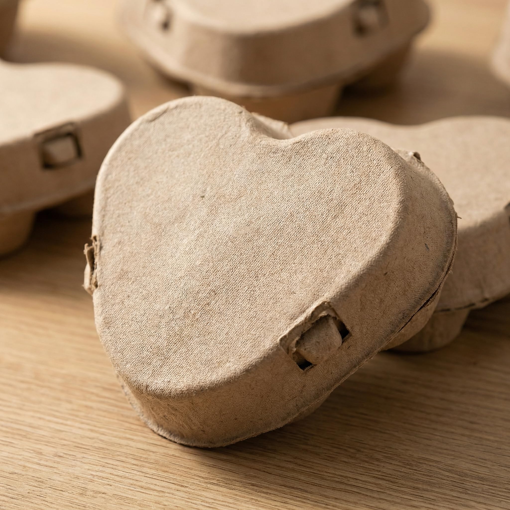Generisch 30 Stück Herzförmige Eierkartons aus Papierbrei, 3 Fächer, Nachhaltige Verpackung für Valentinstag, Camping und Kühlschrank