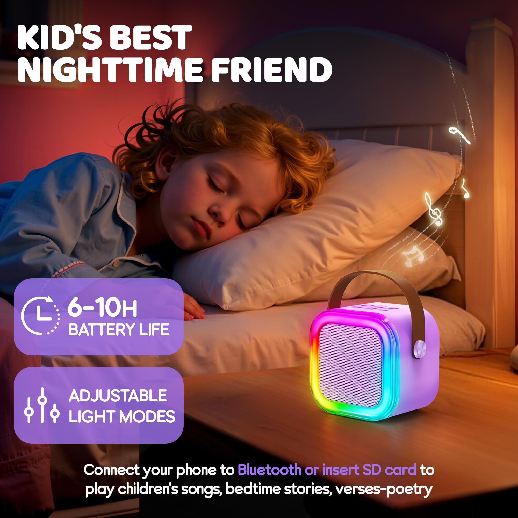 IROO Mini Karaoke Machine for Kids, 2026 TOP Toys Birthday Gifts Ideas for Girls Ages 4, 5, 6, 7, 8, 9, 10, 12+ Years Old, Portable MP3 Player with 2 Wireless Mics for Family Home Party