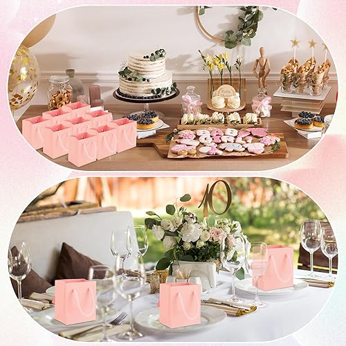 Miniatura 4 de Sherr Paquete de 100 mini bolsas de regalo a granel, 4 bolsas de papel de 2.75 x 4.5 pulgadas con etiquetas, cajas de regalo de papel extra pequeñas