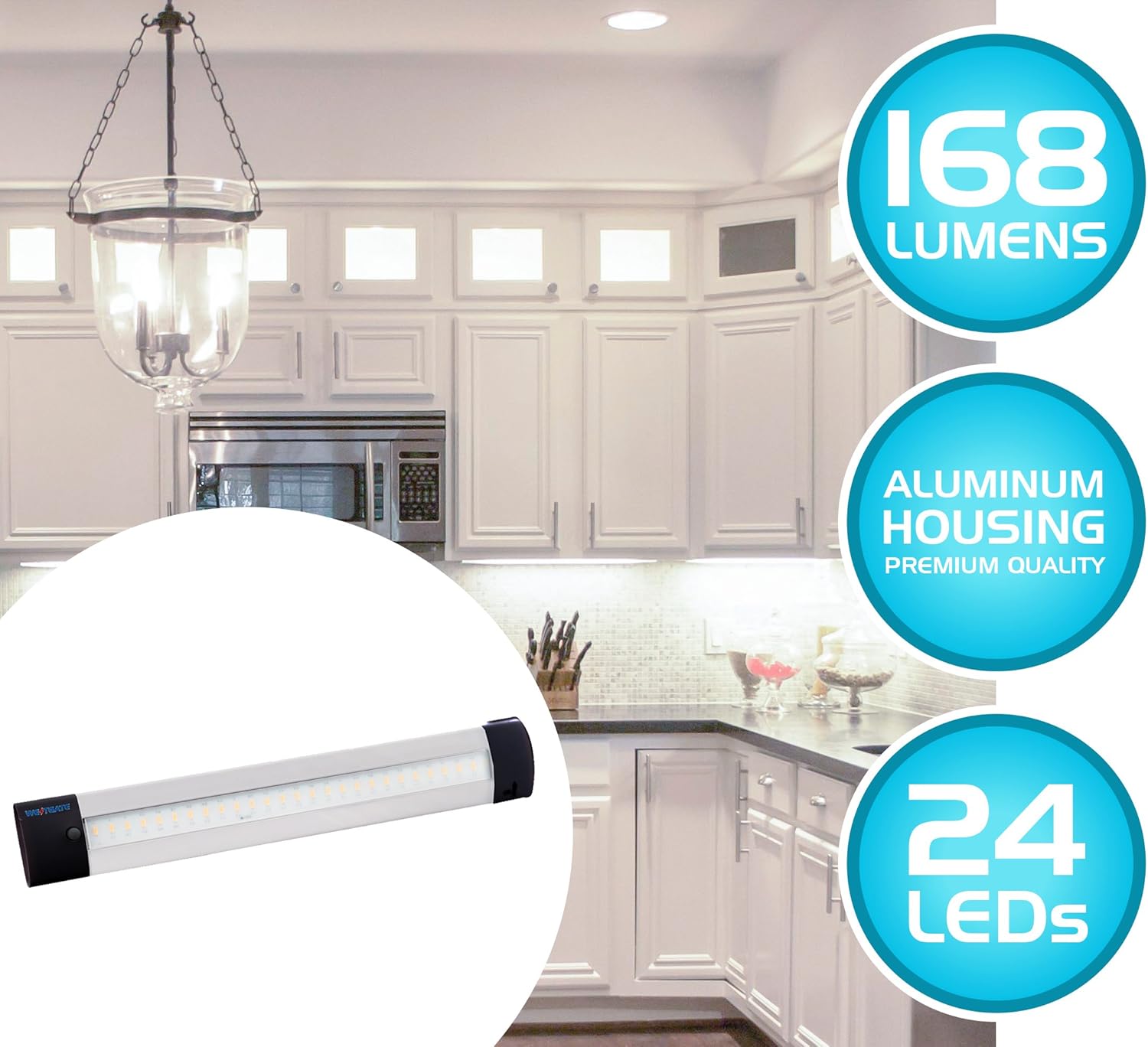 Westgate Lighting LED Undercabinet Lights - Aluminium Housing with powder coat finish (2W 3000K Warm White)