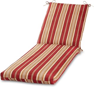 Greendale Home Fashions Outdoor Reversible Chaise Lounge Chair Cushion, Tuscan Stripe