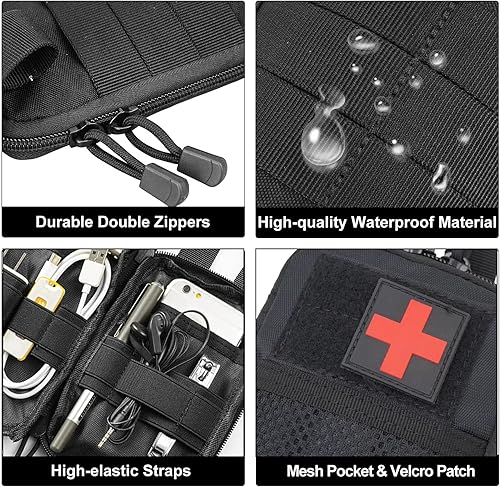 Miniatura 7 de Bolsa organizadora táctica de bolsillo EDC para uso diario, mini bolsa de almacenamiento de herramientas pequeña, bolsa portátil de nailon