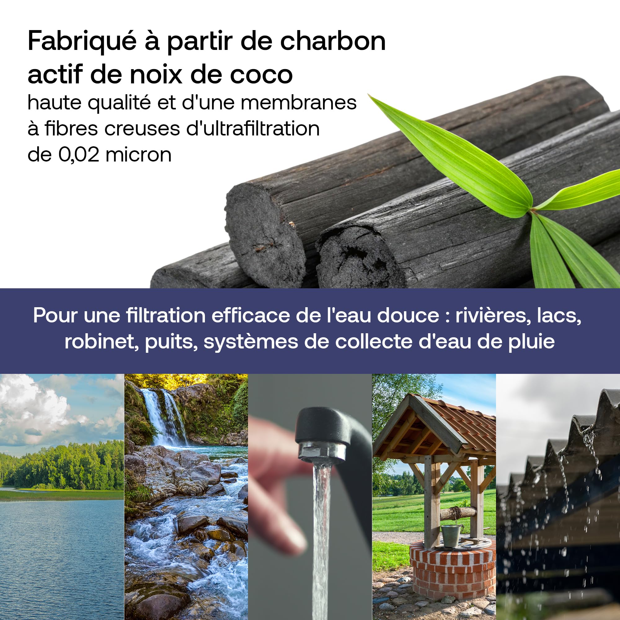 Weeplow O'Pure 2 Lot de 2 Filtres à Eau Gravité Compatible Berkey Doulton | Compatibles Weeplow, Berkey, Berkefeld, Doulton. Réduit les contaminants à hauteur de 99,99%. Lot de 2 filtres.