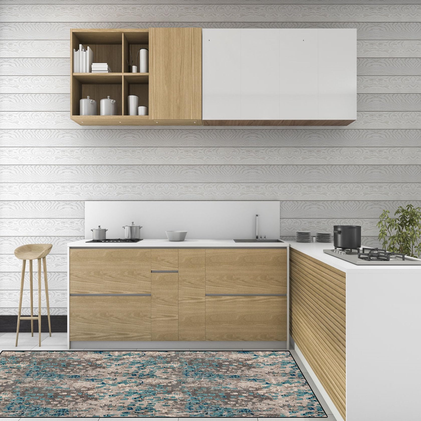 Antifatiga Tapete de Cocina 90 x 270 cm Antideslizante y Lavable Alfombra De Piso de Cocina con Base de Goma Antideslizante para pasillos, salita, F