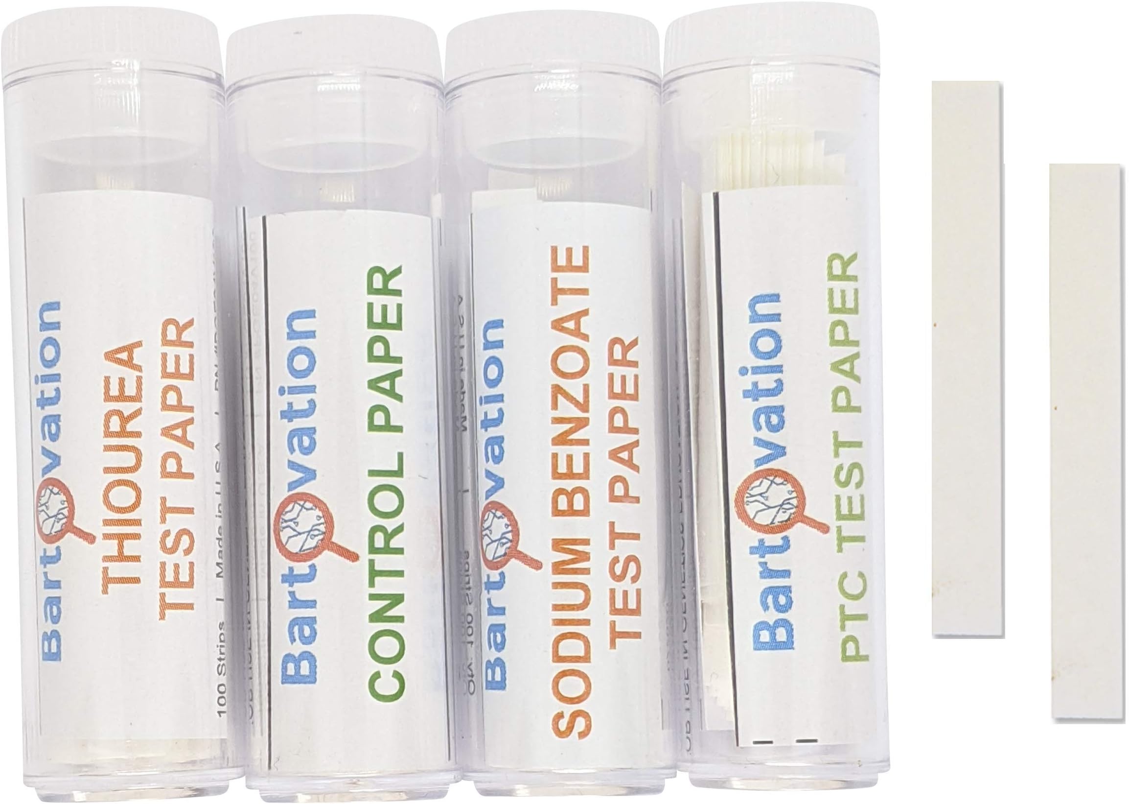Bartovation Super Taster Test Genetics Lab Kit With Instructions, Phenylthiourea (Ptc), Sodium Benzoate, Thiourea And Control [Each Vial Includes 100 Paper Strips]