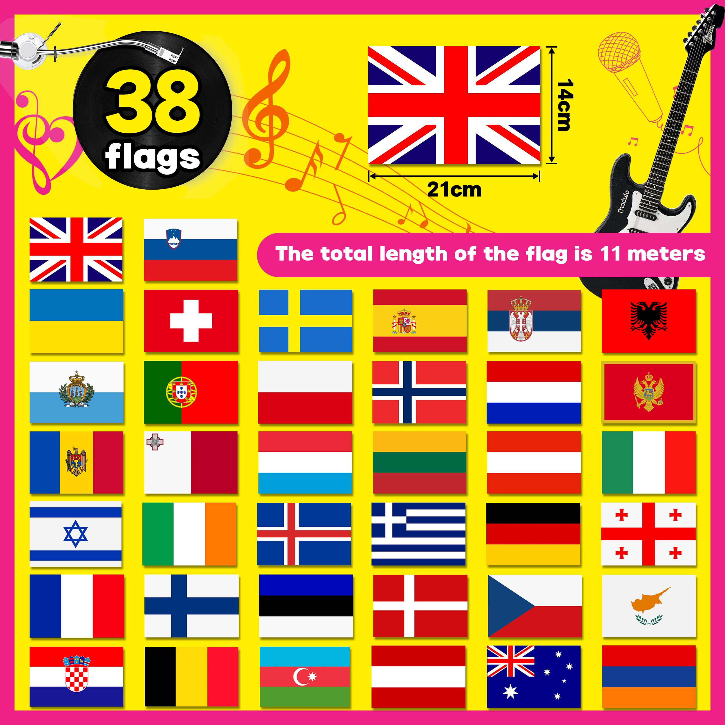 Bannière De Décorations De Fête Eurovision - Drapeaux Européens