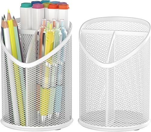 Paquete de 2 soportes para bolígrafos organizadores (blanco)