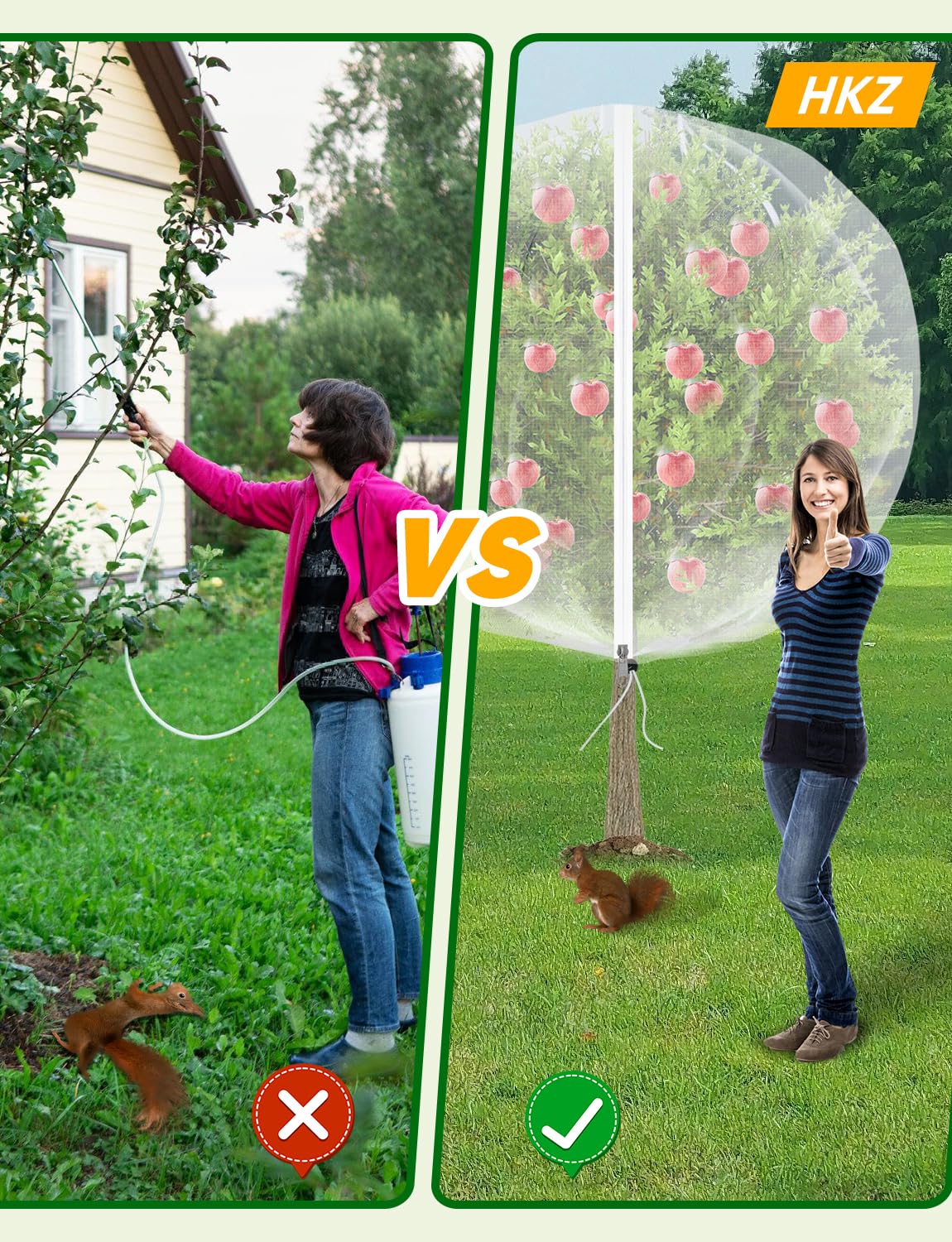 Red para árboles frutales con cremallera, 2 unidades de 8 x 5.3 pies, red de jardín para arbustos de arándanos con cordón, bolsas de malla de protección de plantas de insectos para tomate, flores,