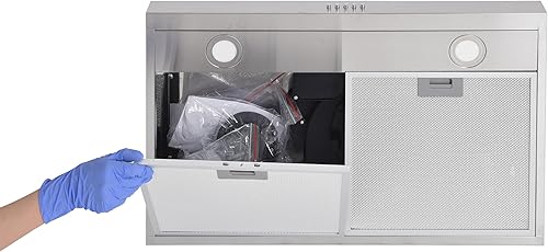 Miniatura 9 de Alemania Campana extractora de cocina de acero inoxidable de 30 pulgadas, campana extractora de cocina de acero inoxidable de 300 CFM, campana de