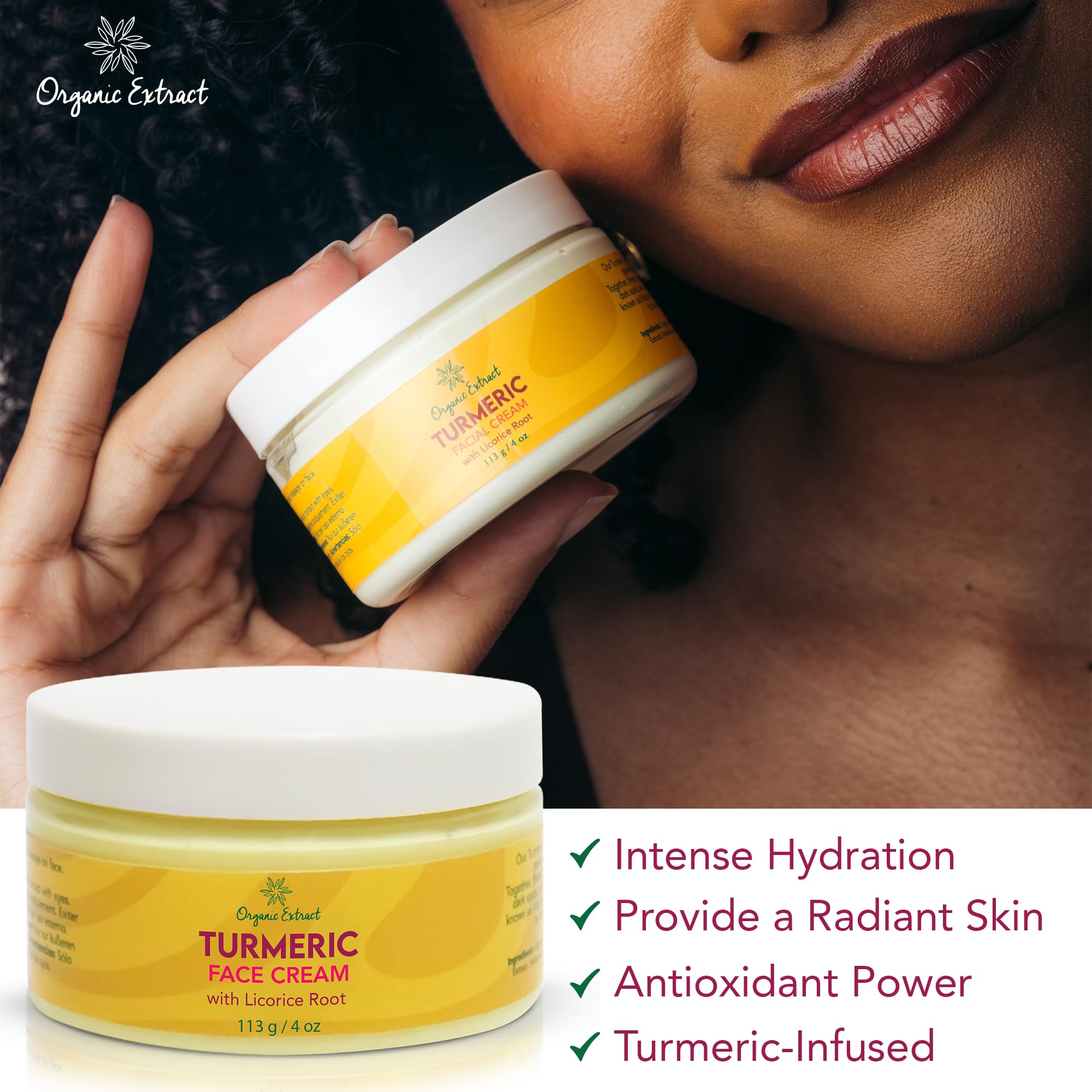Amazon.com: ORGANIC EXTRACT Turmeric Brightening Face Cream - 4 fl