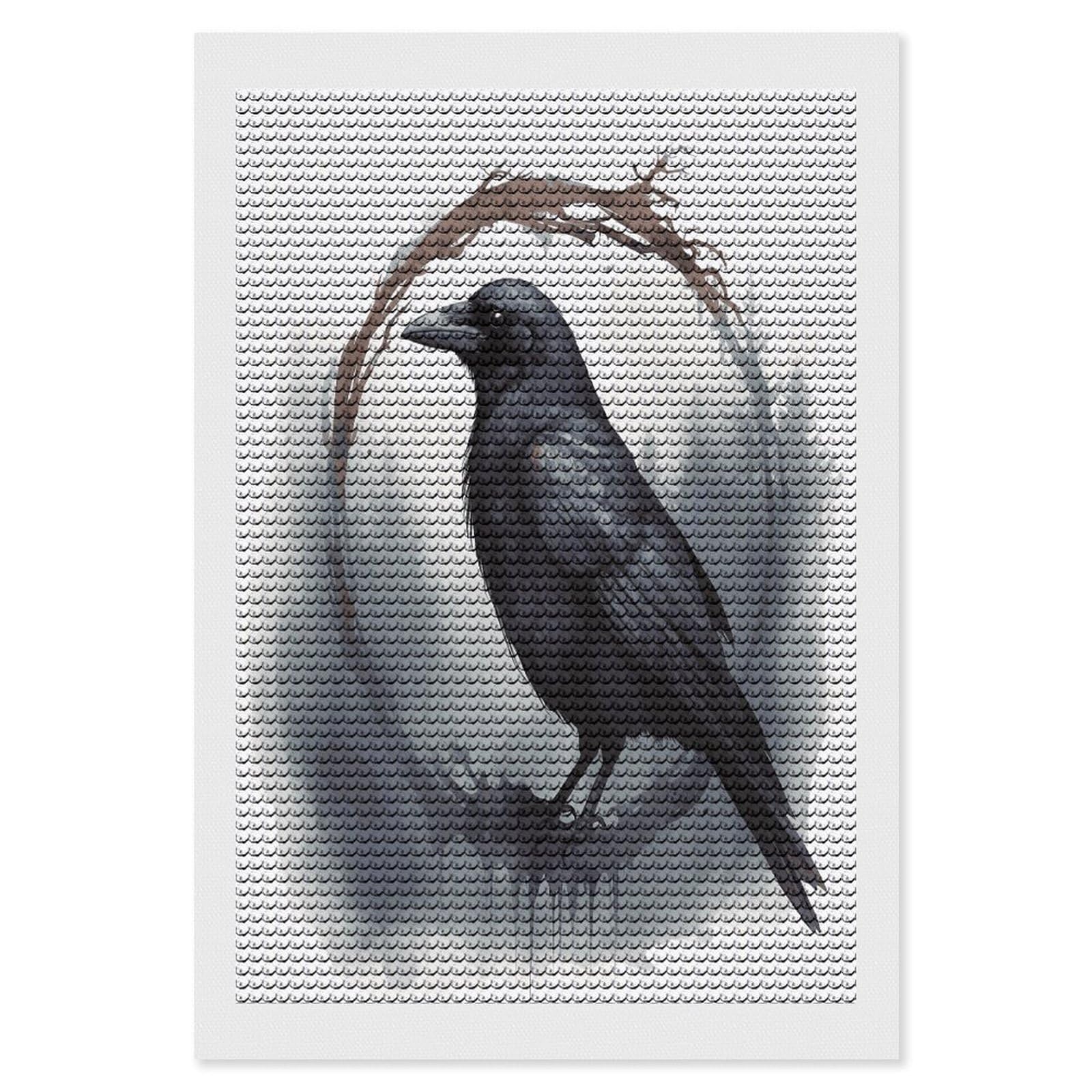 FekiLoot Black Crow Diamond Art Kits for Adults Diamond Painting Kits for Beginners DIY Diamond Art Kits Round Full Drill Diamond Dot Gem Painting for Home Wall Decor Gift 8"x12"