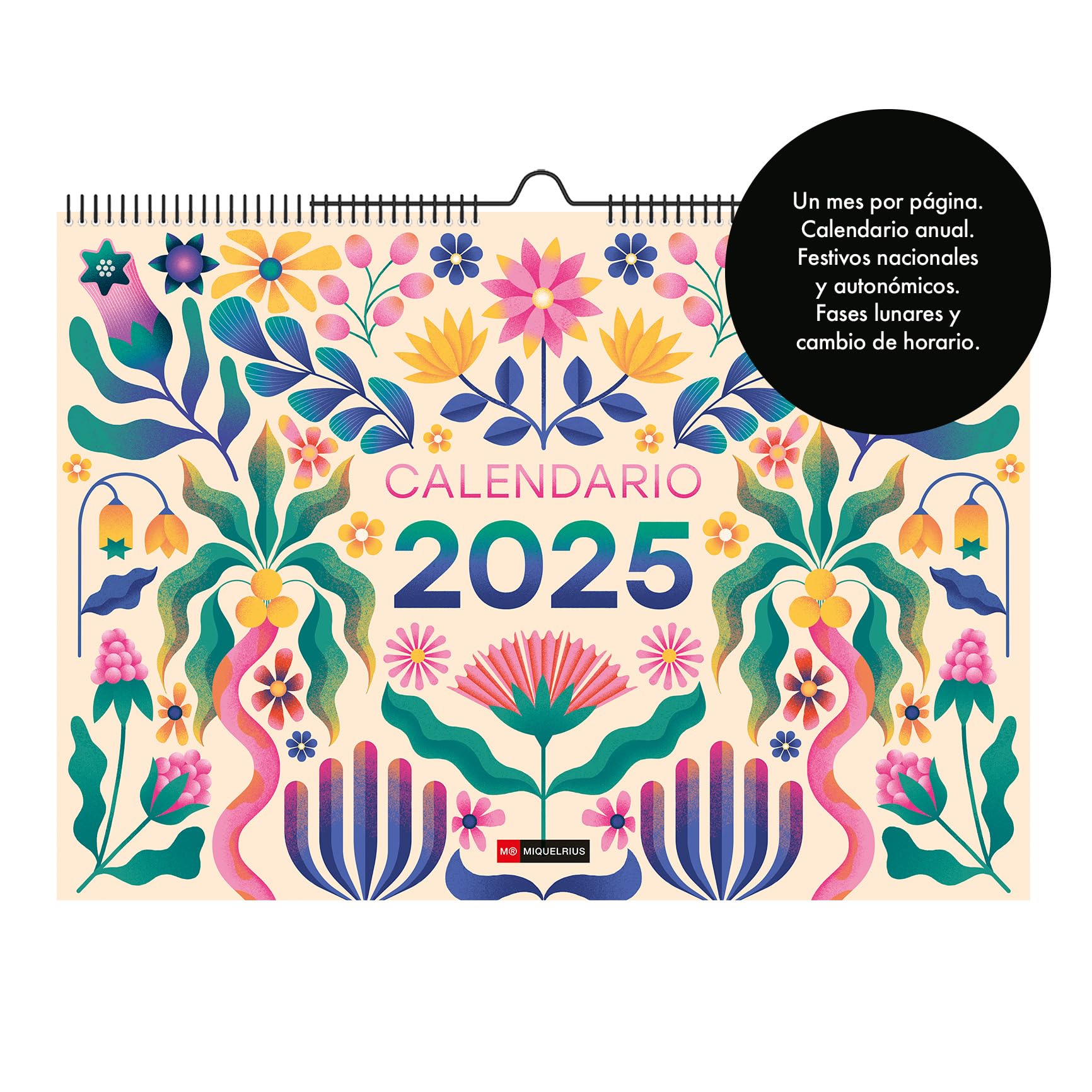 Miquelrius, 2025 Wall Calendar, A3 Calendar: 420 x 296 mm, with note space, 2025 calendar, double spiral binding - Image 2