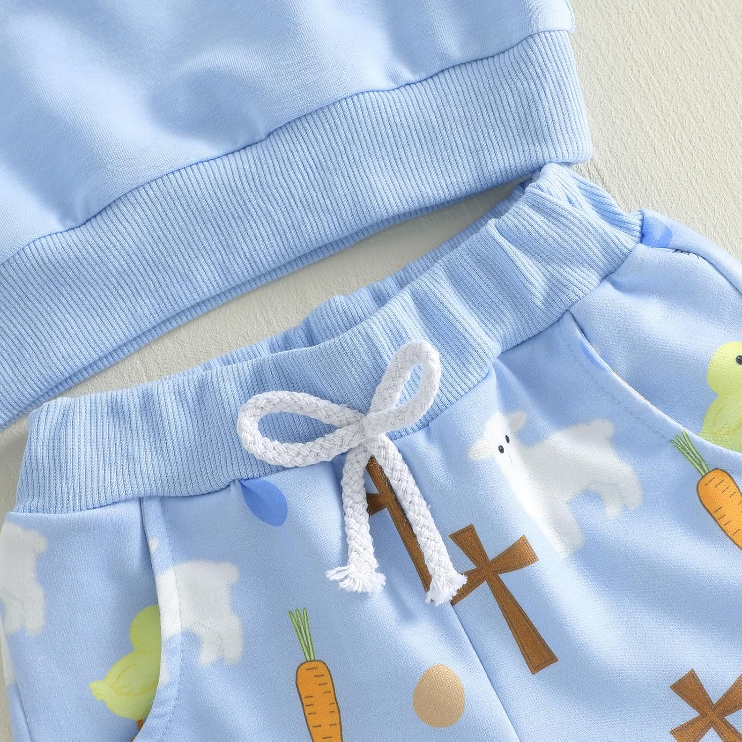 Easter Outfit For Toddler Girls Boys Bunny Cross Crewneck Sweatshirt Bell-Bottom Pants Sets Jesus Loves Me Clothes - Image 6