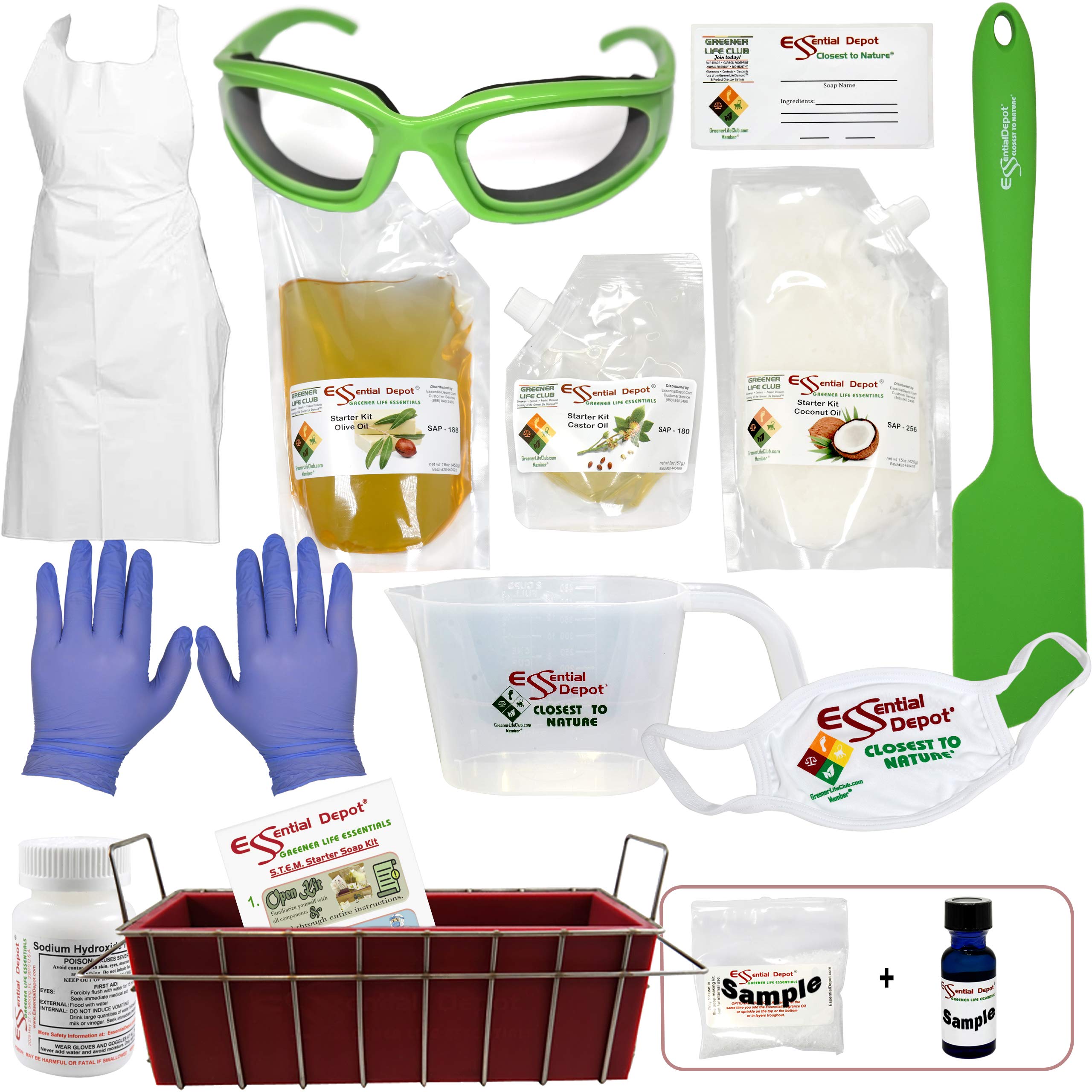 S.T.E.M. Soap Making Kit - Soap Making Kit for Science Technology Engineering Mathematics Students - includes pre-measured ingredients to make a loaf of soap and a R.E.D. Silicone Mold