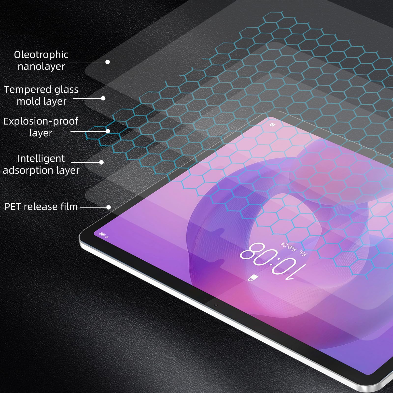 Coiwxmoi Szkło hartowane [2 sztuki] do Lenovo Idea Tab Pro/Yoga Tab Plus 2025 / Tab P12 2023 (12,7"), folia ochronna na ekran, 9 godzin jasności HD, odporna na zarysowania