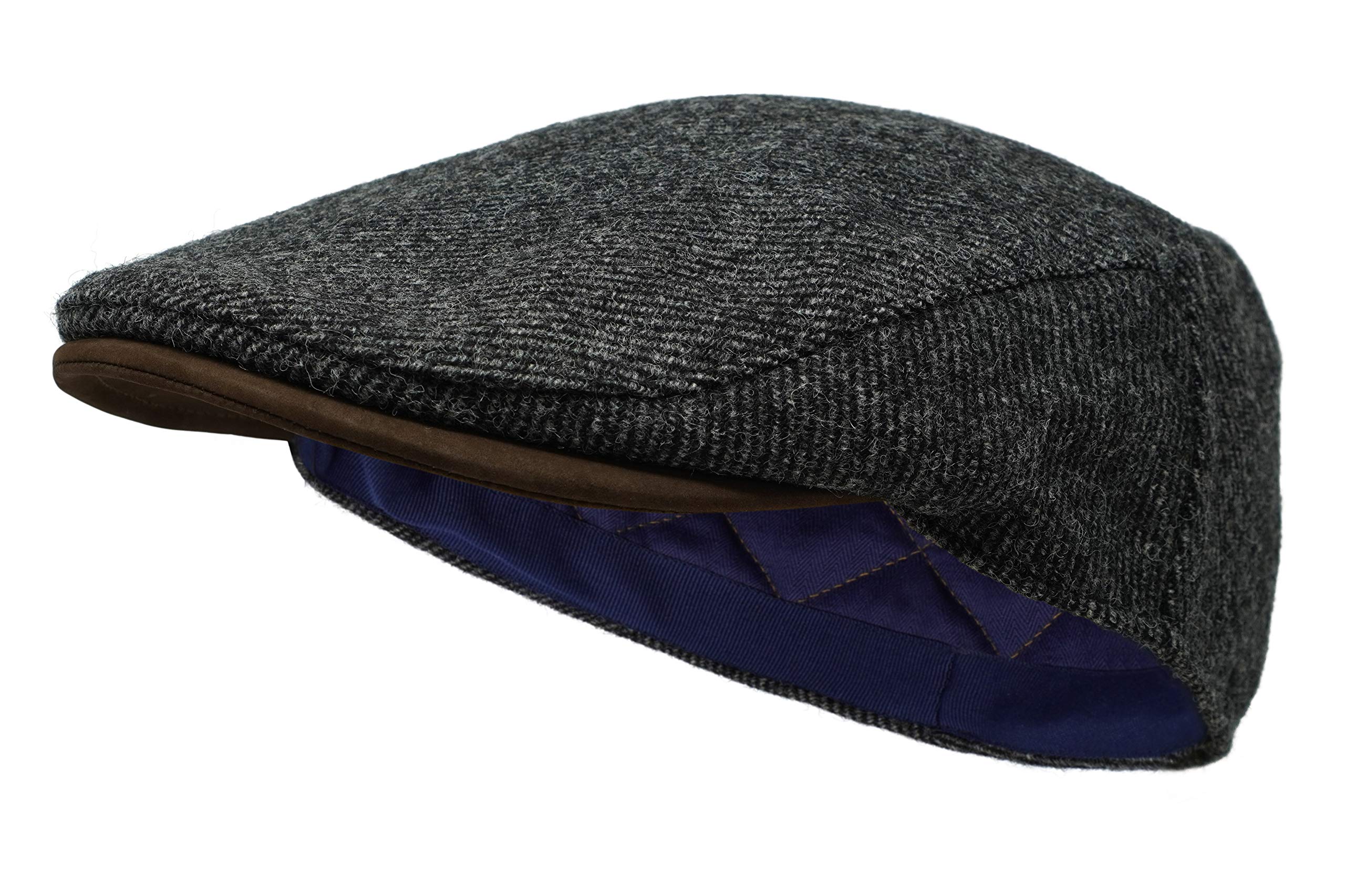 Borges & ScottThe Sloan – Irish Tweed and Nubuck Leather Flat Cap