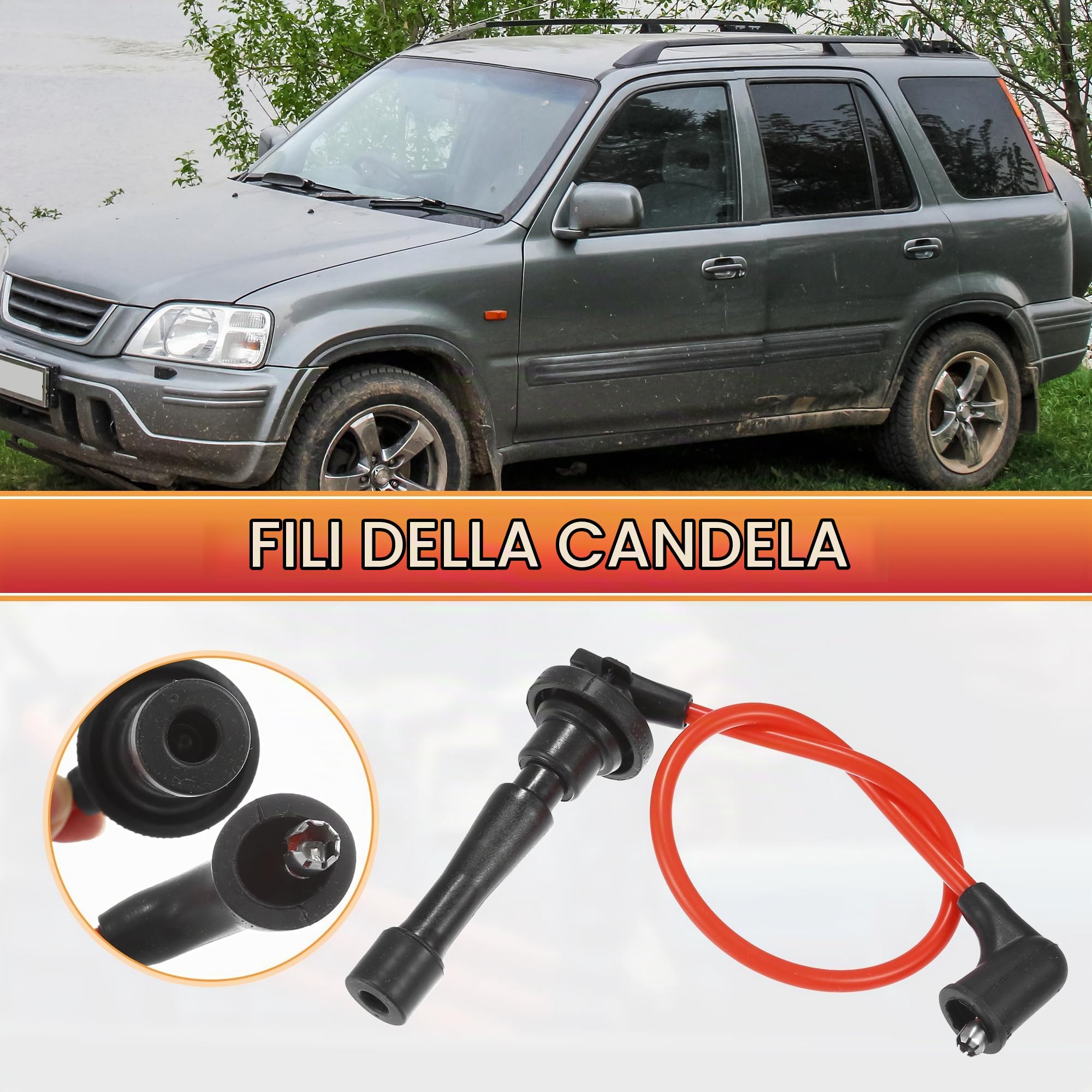 QUARKZMAN Cavi Bobina Candele per Auto, Cavo Fili Bobina di Accensione 6.7mm Adatto per Acura Integra 1996-2001 1.8L e per Honda CR-V 1997-2001 No.32700PHK003 - Confezione da 4