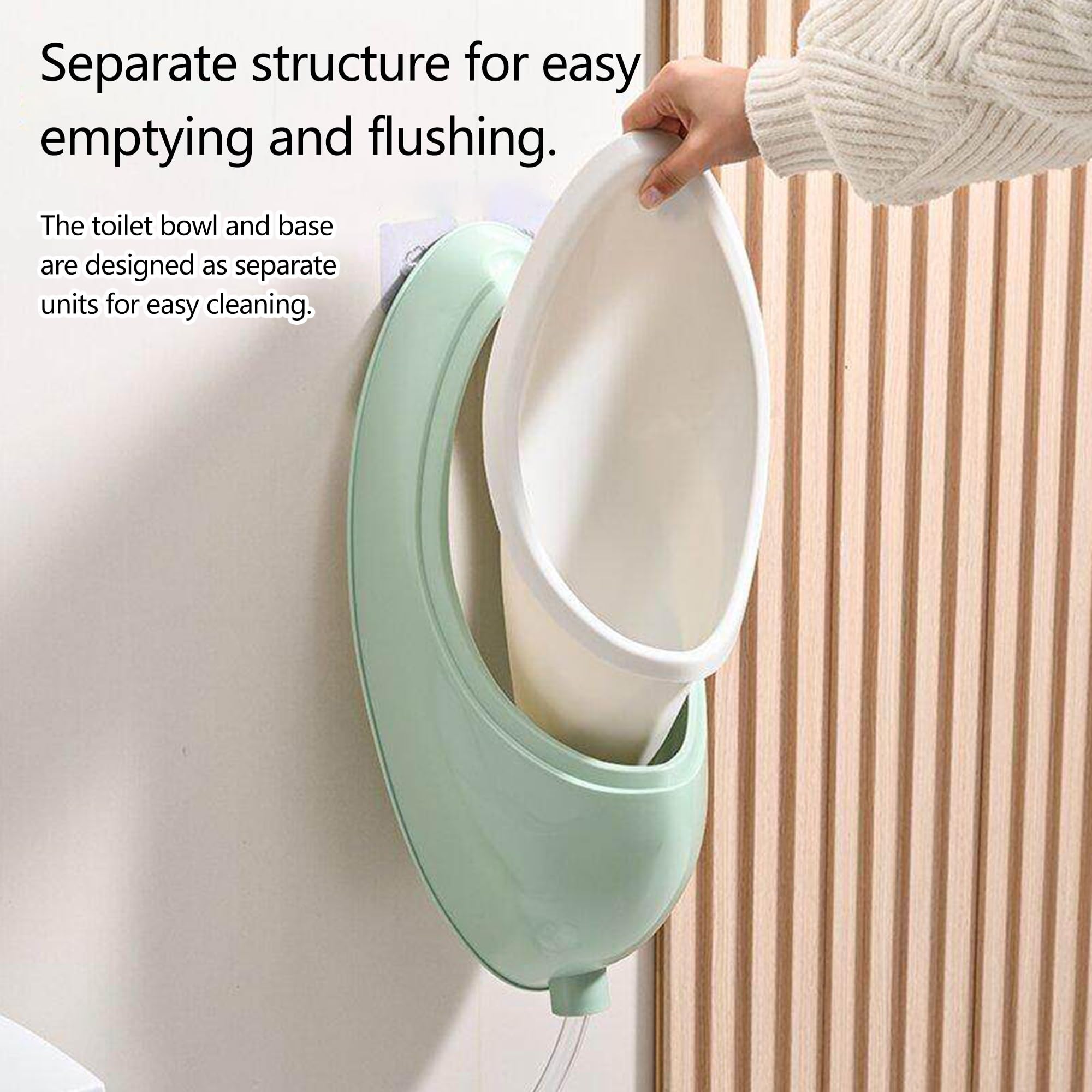 Wasserloses Urinal für Herren, Verdicktes, vertieftes Urinal, Tragbares PP-Urinal mit herausnehmbarem Auffangbehälter, Für Garage, Außenbereich, Garten und Werkstatt(Green)