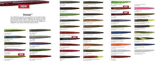 Miniatura 3 de YUM Dinger Señuelo de Gusano Clásico para Pesca de Róbalo de Plástico Suave para Todos los Usos - Great Texas Rigged, Wacky Style, Carolina Rigged,