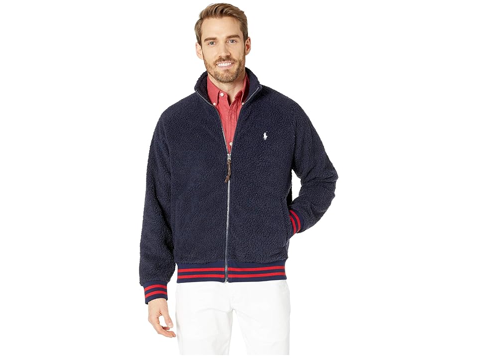

Polo Ralph Lauren Vintage Sherpa Long Sleeve Knit (Cruise Navy) Men's Long Sleeve Pullover