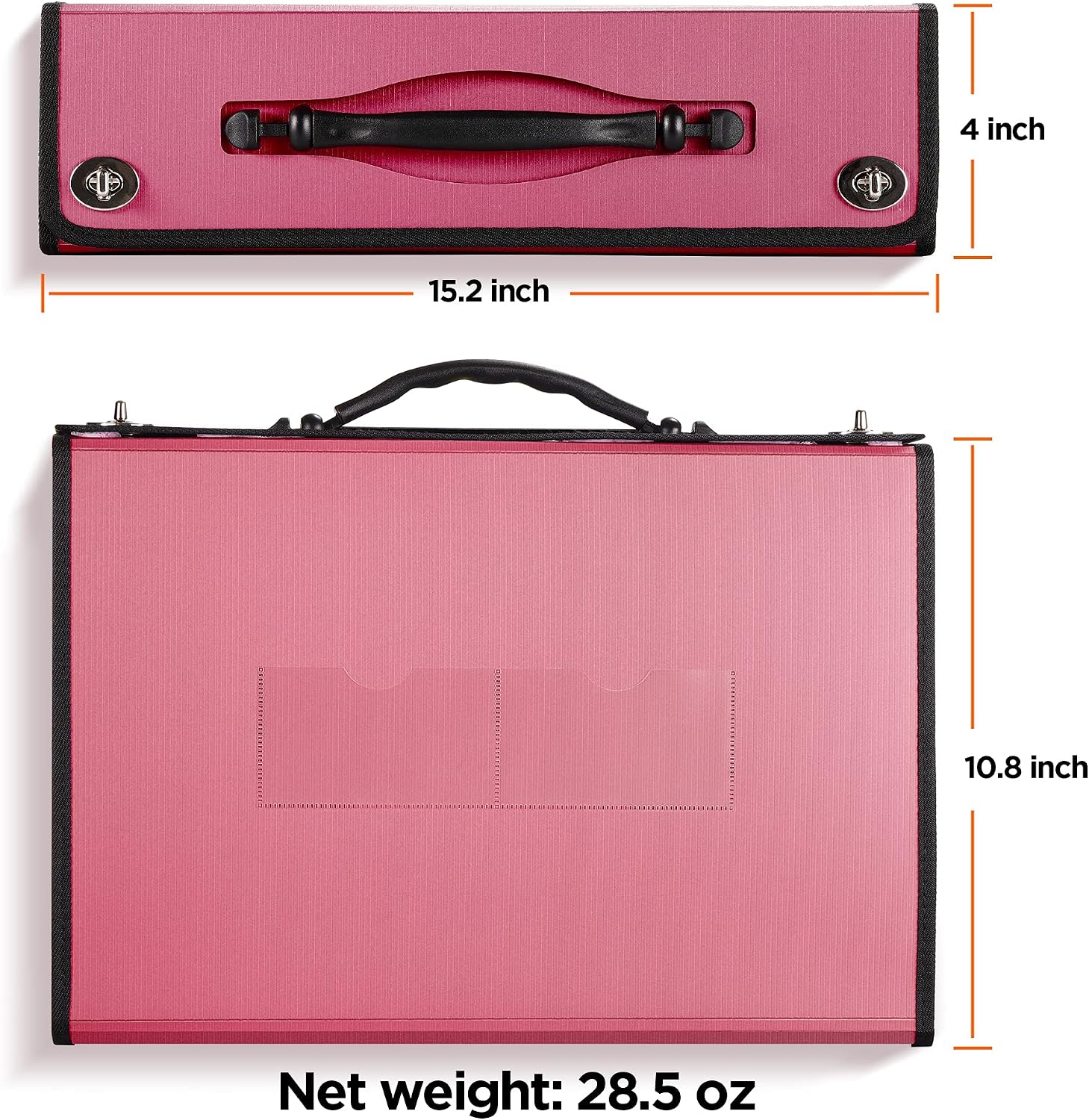 24 Pockets Expanding File Folder, Accordian File Organizer with Handle for A4 /Letter/Legal Size, Durable Expandable File Box Document Accordion Folders for Office Home School Travel Business