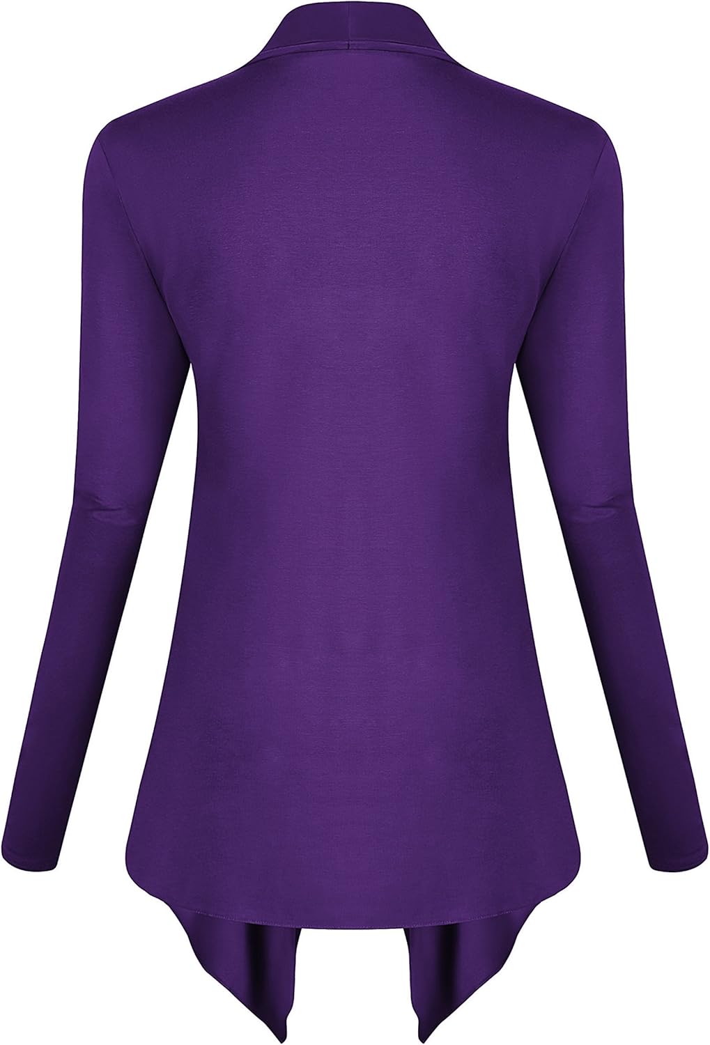 Urban CoCo Women's Drape Front Open Cardigan Long Sleeve Irregular Hem - Image 3