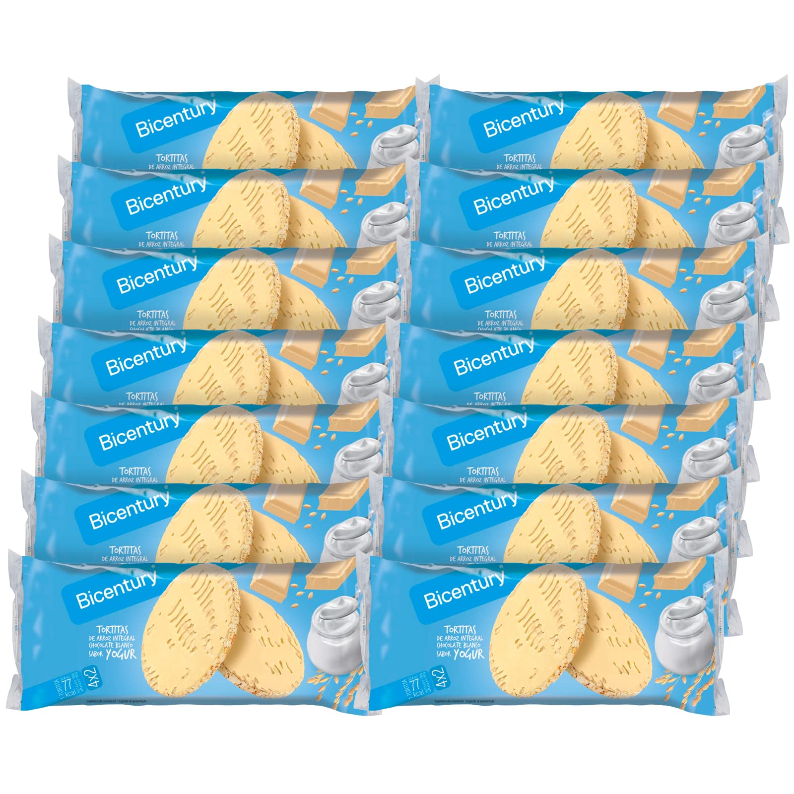 Tortita de arroz integral con chocolate sabor Yogur Bicentury 14 unidades