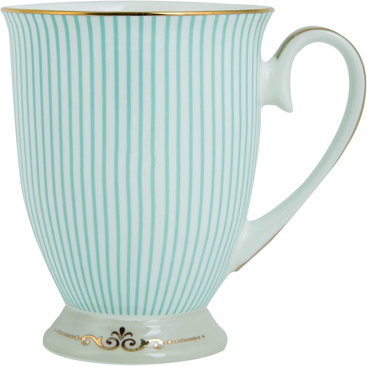 ENJOHOS Tea Cups and Saucers Royal Vintage Porcelain Bone China Coffee Mug/Tea Cup/Gift Ideas (Royal Blue Stripe)