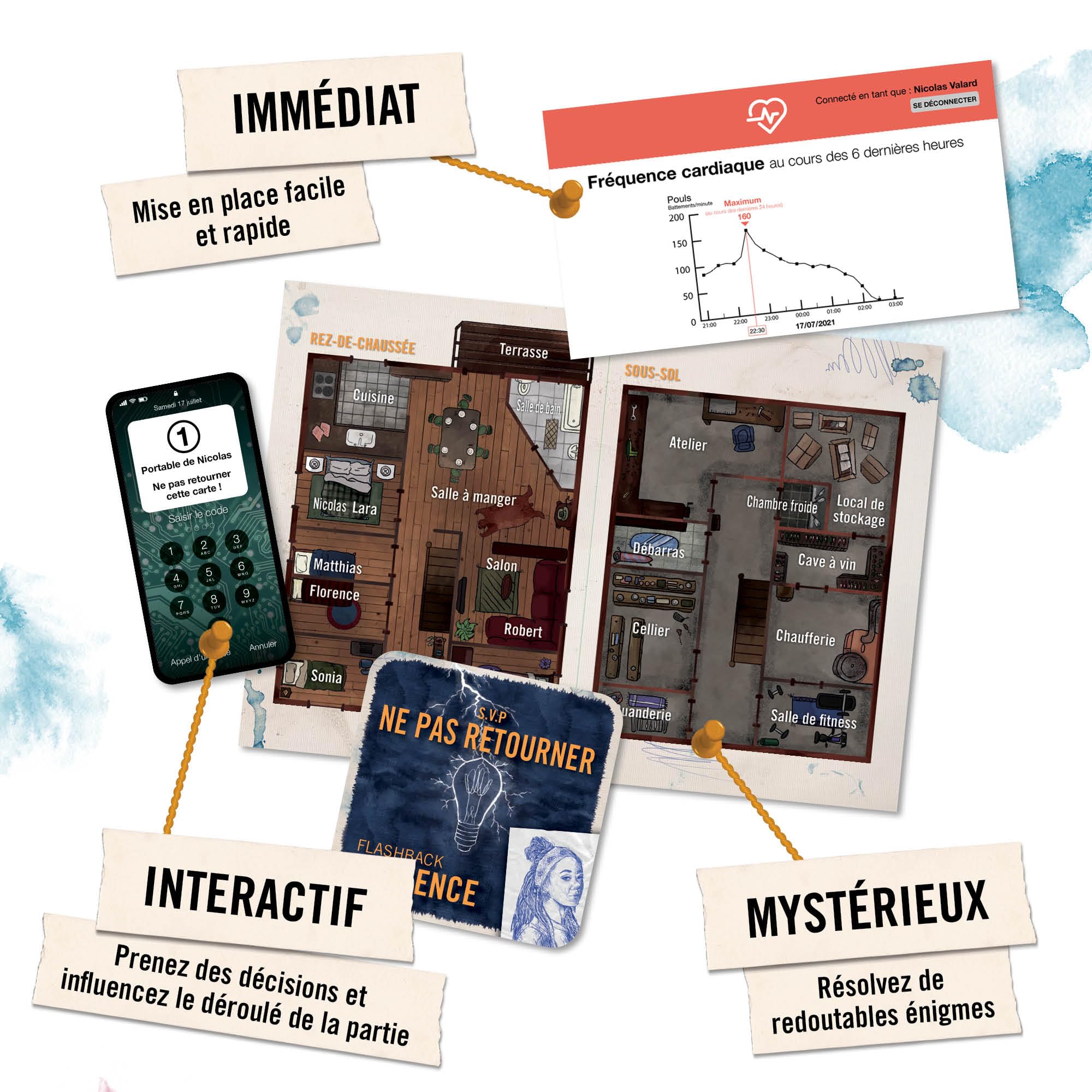 Hidden Games Hangover - Meurtre entre amis - Le jeu d'enquête interactif - Française - Jeu réaliste et interactif d'enquête criminelle, jeu de détective passionnant, jeu d'escape room