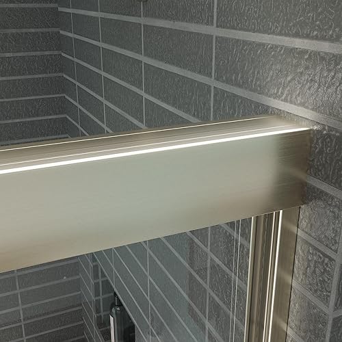 Miniatura 71 de Puerta de ducha deslizante sin marco de 44-48 pulgadas de ancho x 70 pulgadas de alto, puerta de ducha deslizante con vidrio templado SGCC Silding