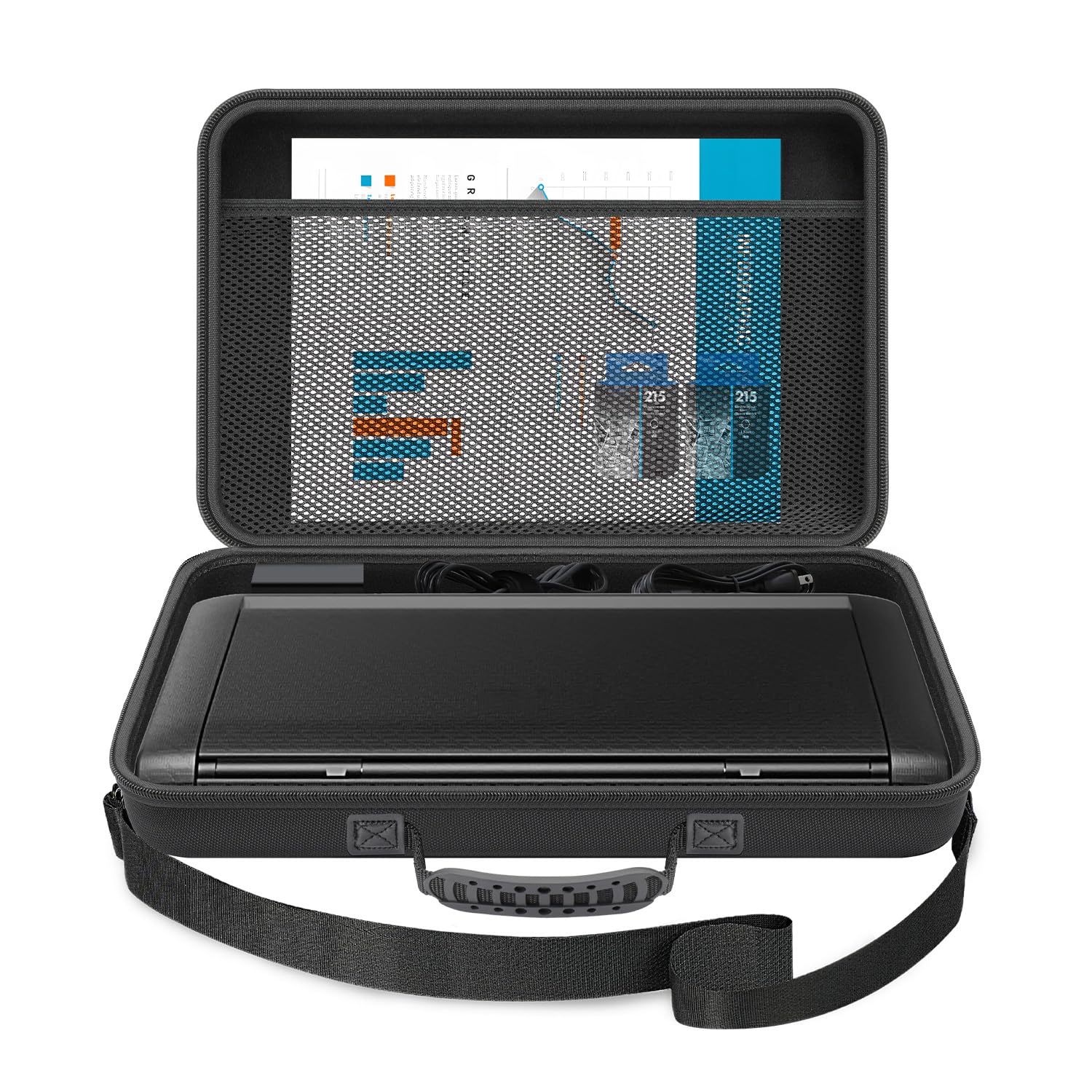 Hartschalen-Reisetasche für Epson Workforce WF-110 / WF-100 kabellose Mobile Drucker, Aufbewahrungstasche für Drucker (nur Hülle) | Schützende Tragetasche, stoßfeste Schale, innerer Aufbewahrungs-Organizer, staubabweisend, für Reisen und Büro, Doppelzweck