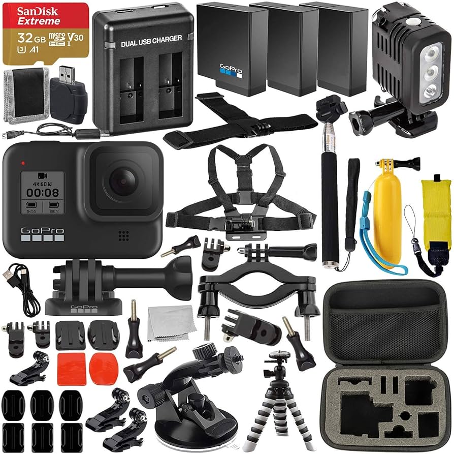 ビデオカメラ GoPro HERO 8 Black Action Camera Bundle GoPro HERO8 Black Bundle: Includes HERO8 Black Camera, Spare