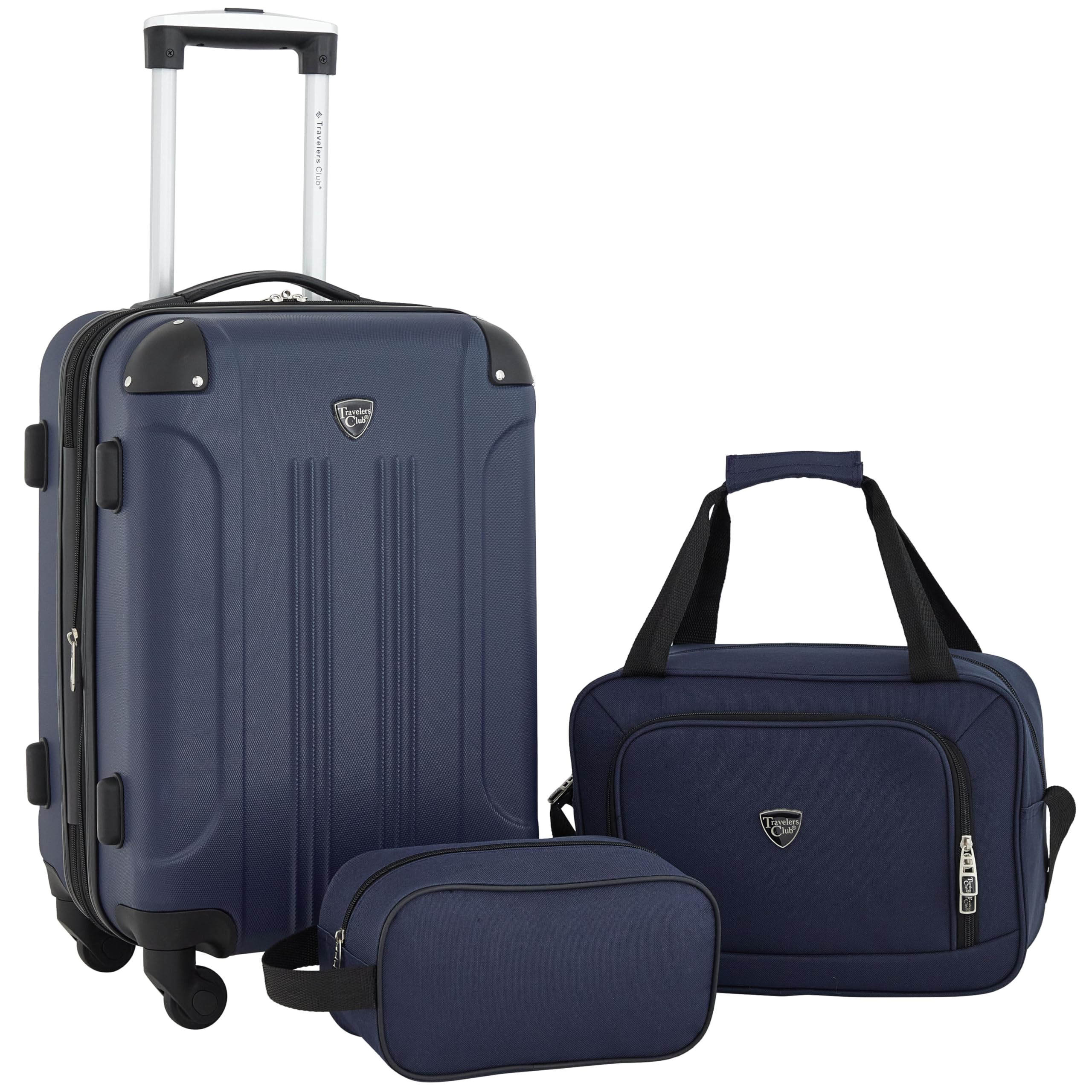 Travelers Club Sky+ Luggage Set 3 Piece Set Navy Blue