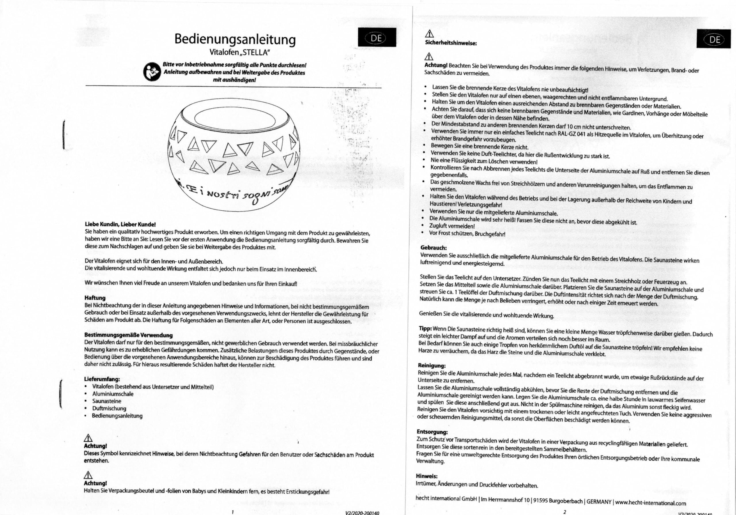 Vitalofen inkl. finnischer Saunsteine und Duftmischung 40112-HE