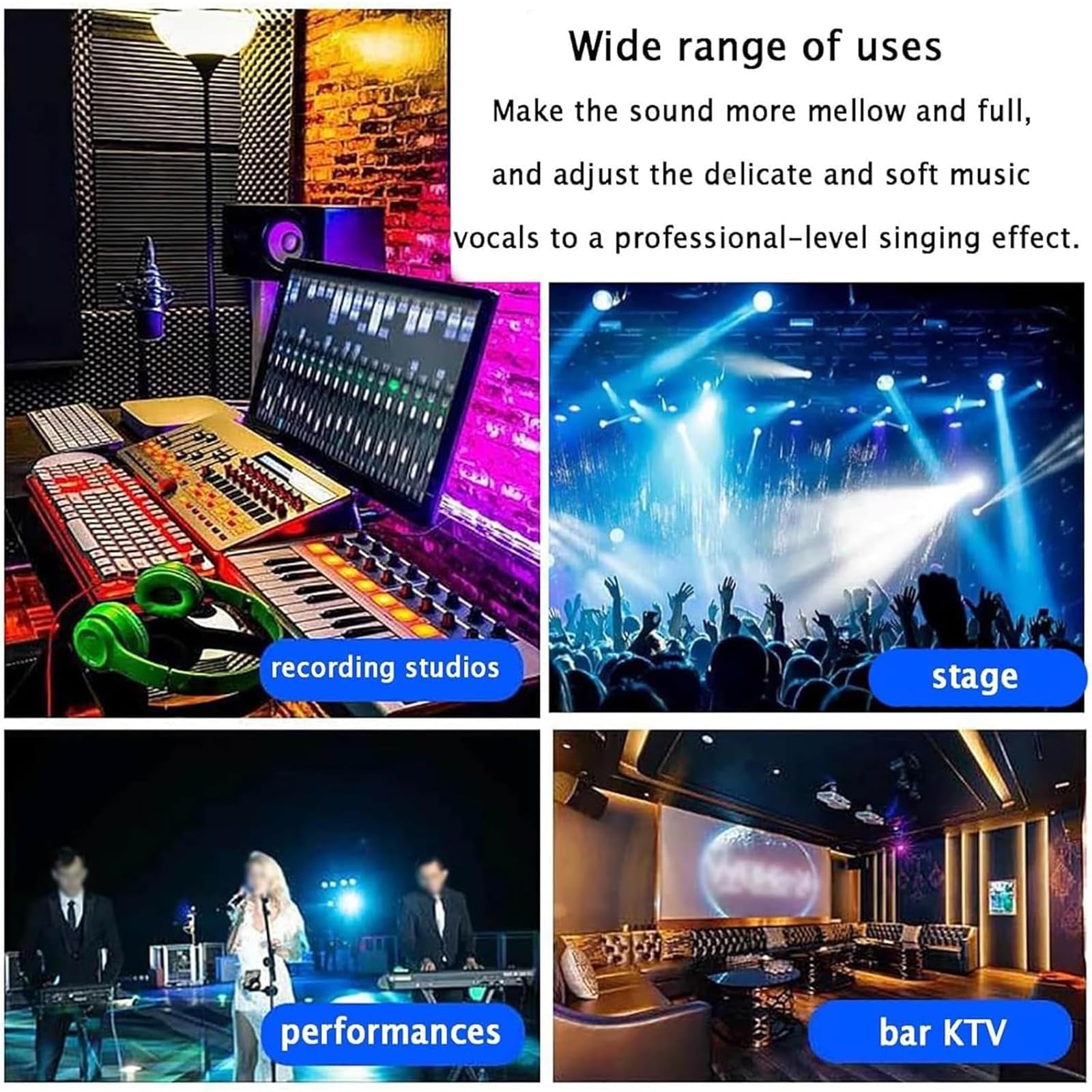 Ecualizador Digital 31 Bandas, Ecualizador Gráfico Profesional 2 Canales, 10 Efectos Predefinidos&respuesta En Frecuencia: 20HZ-20KHz&ajuste Independiente Bajo/medio/alto, Para Estudio Grabación