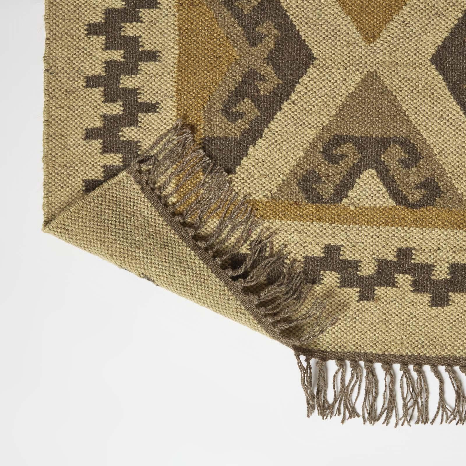 HOMESCAPES Tapis de Couloir Kilim en Jute et Laine, Tapis Multicolore Ravar, Tapis de Salon Artisanal 80x180 cm