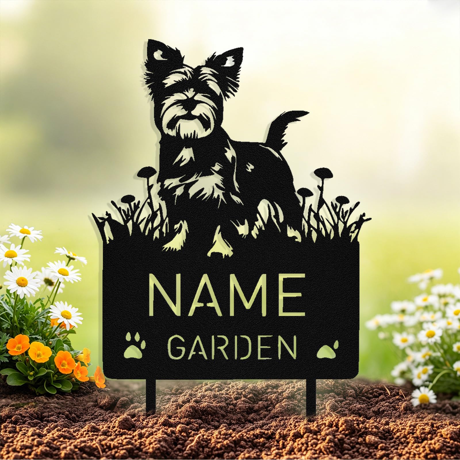Custom Dog Grave Marker Outdoor, Personalized Metal Pet Memorial Grave